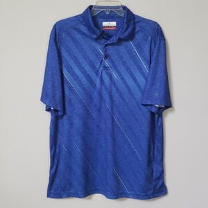 Grand Slam Shirt Mens Large Blue Polo Golf Diagonal Slash Graphic Cobalt